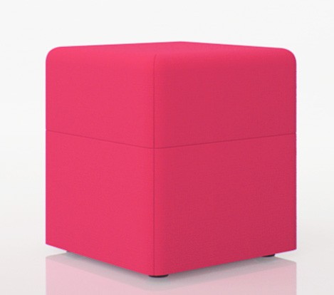 Pufa z serii Softwork 400x400 mm kolor różowy