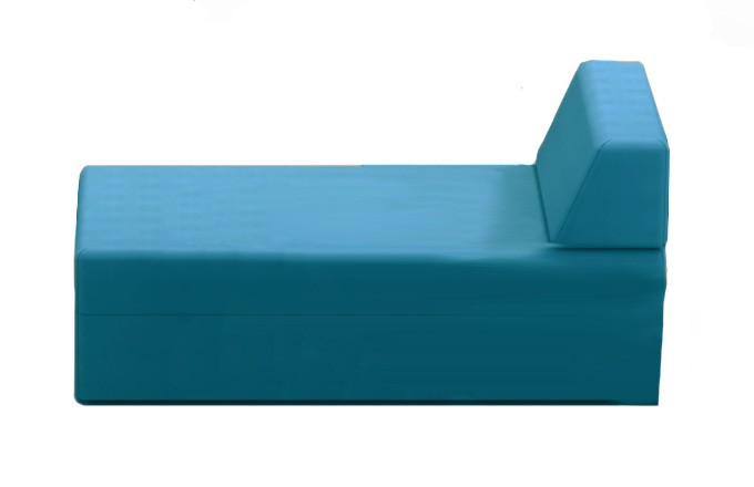 Szezlong z oparciem ukośnym 800x1200 mm z serii Softwork  kolor turkus