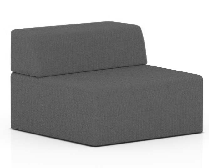 Kanapa z oparciem ukośnym 1200x800mm z serii Softwork kolor melange szary