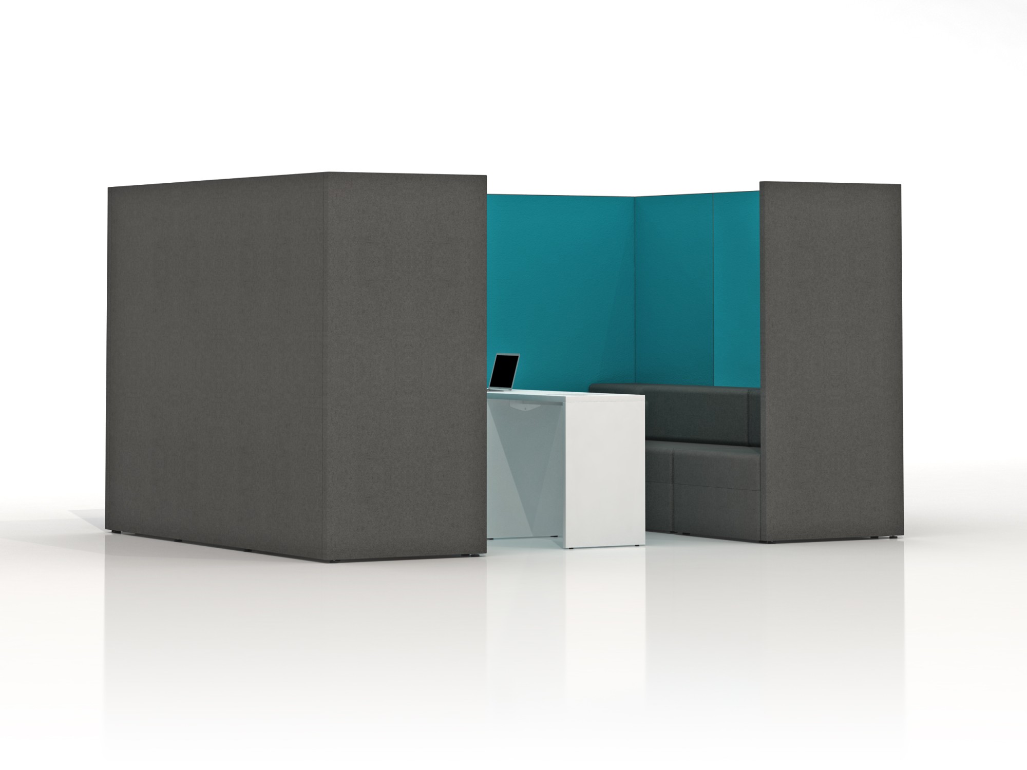 Główna galeria - Kanapa z oparciem ukośnym 1200x800mm z serii Softwork kolor melange szary (6)