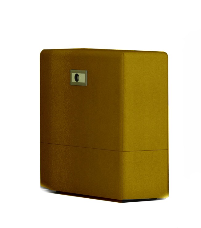 Wysoka pufa z wbudowanym mediaportem 300x1200 mm z serii Softwork kolor oliwka