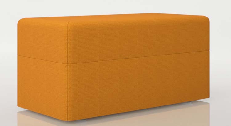 Pufa z serii Softwork 400x1200 mm kolor ochra żółta