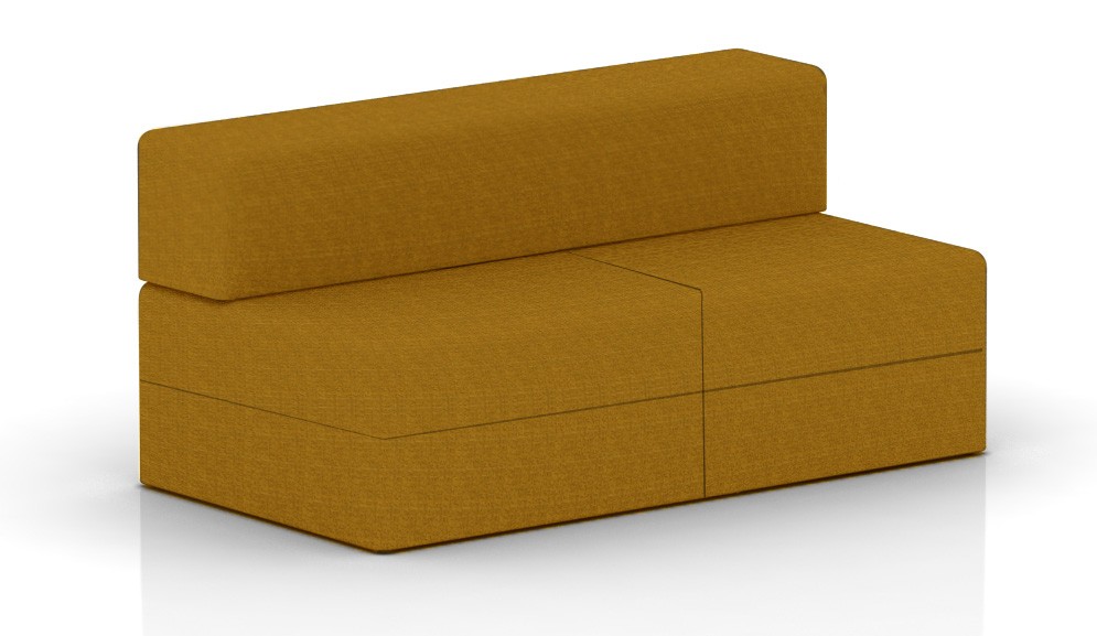 Kanapa z oparciem prostym 1600x800mm z serii Softwork kolor melange ochra