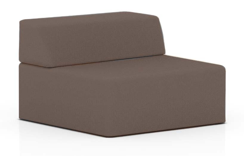 Kanapa z oparciem ukośnym 1600x800mm z serii Softwork kolor bazalt