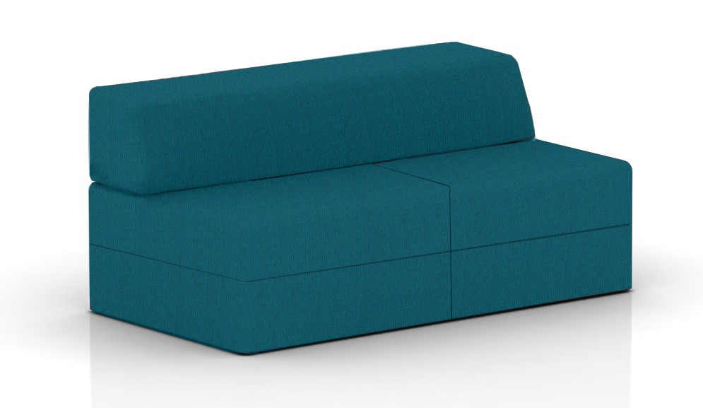 Kanapa z oparciem ukośnym 1600x800mm z serii Softwork kolor melange turkus