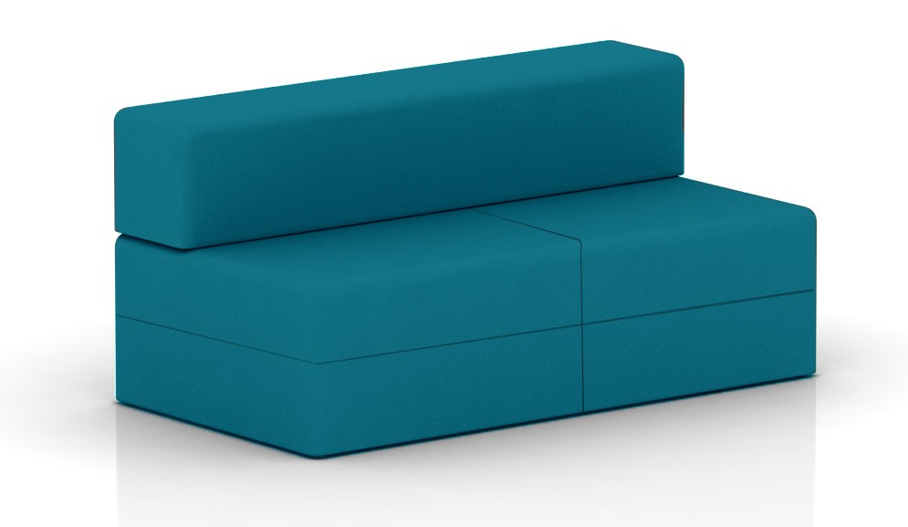 Kanapa z oparciem prostym 1600x800mm z serii Softwork kolor turkus