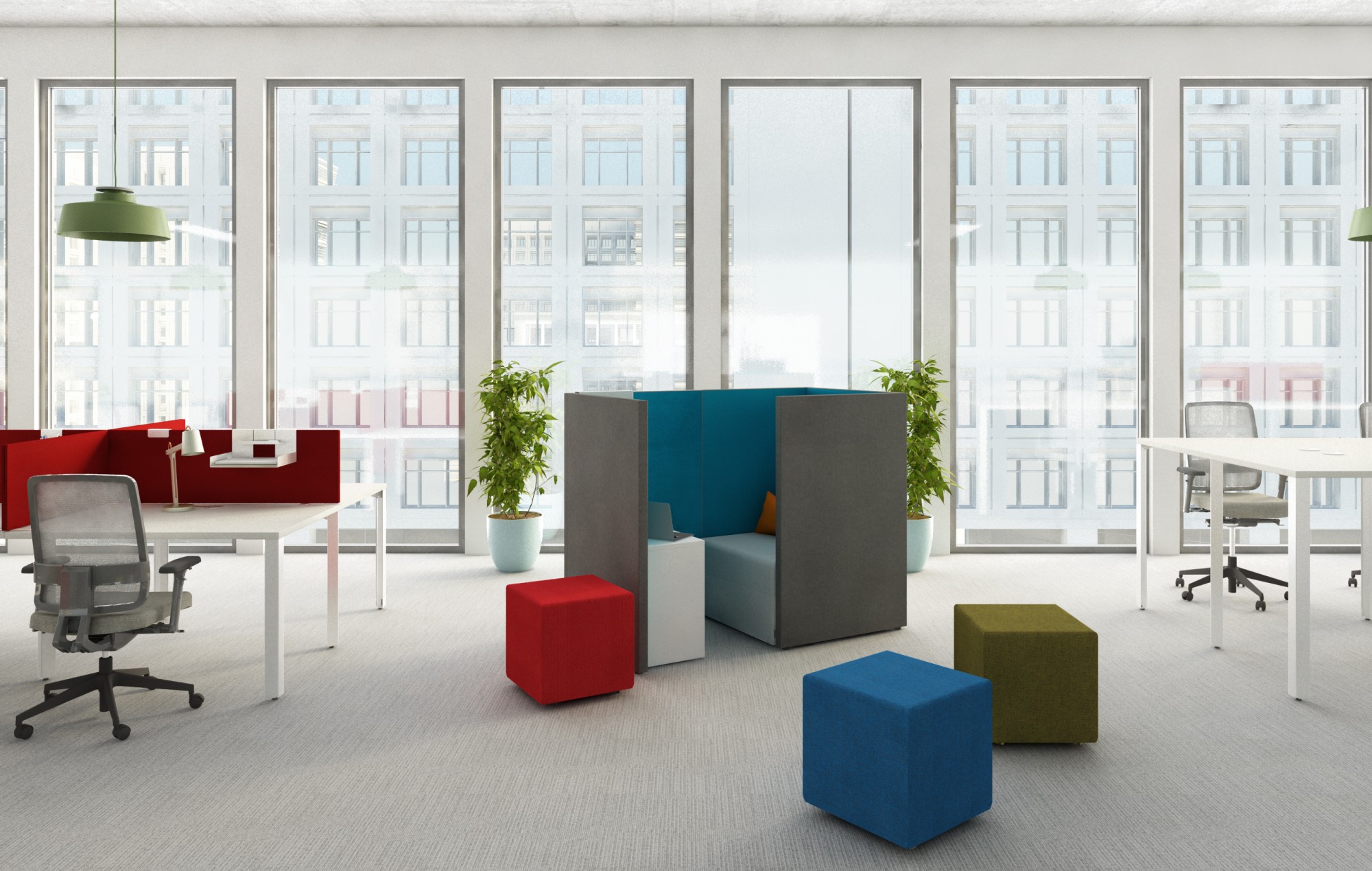 Główna galeria - Pufa z serii Softwork 400x800 mm kolor oliwka (2)