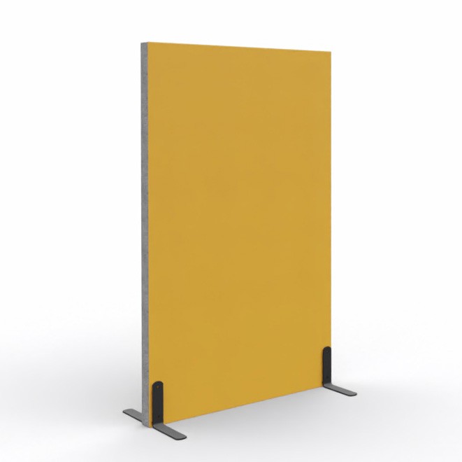 Ścianka podłogowa Softwork Ekran akustyczny tapicerowany 1300 x 800 x 55 mm, bez podstawy, Tkanina Step / Step melange ochra żółta i szary
