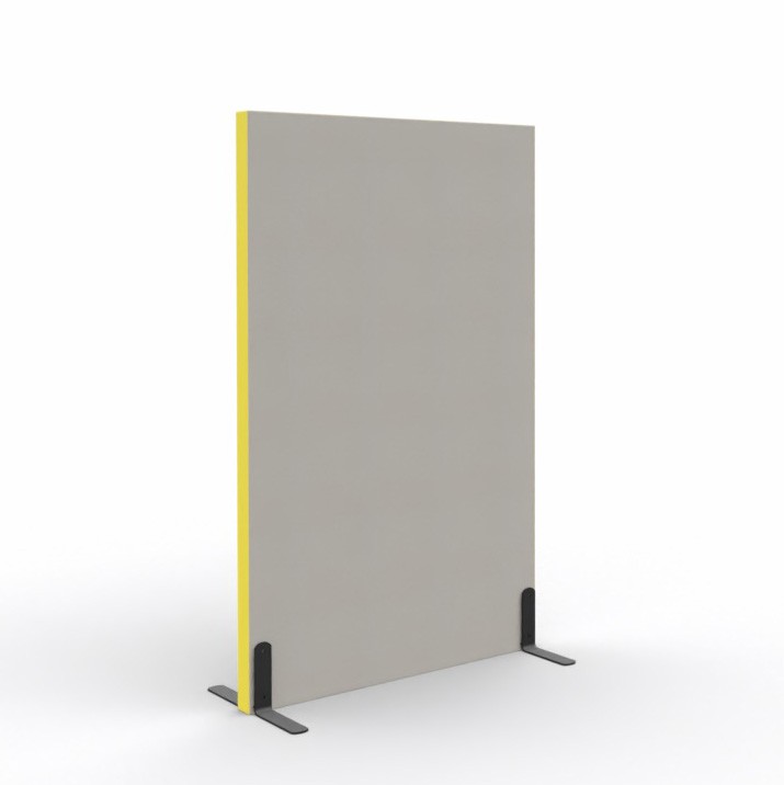 Ścianka podłogowa Softwork Ekran akustyczny tapicerowany 1300 x 800 x 55 mm, bez podstawy, Tkanina Step szary i cytrynowy