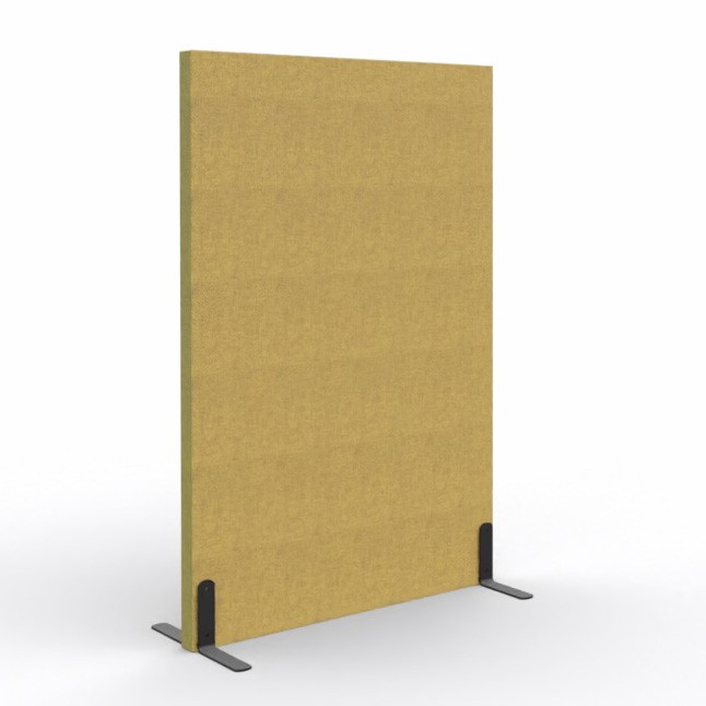 Ścianka podłogowa Softwork Ekran akustyczny tapicerowany 1300 x 850 x 55 mm, bez podstawy, Tkanina Step / Step melange ochra i ciemnozielony