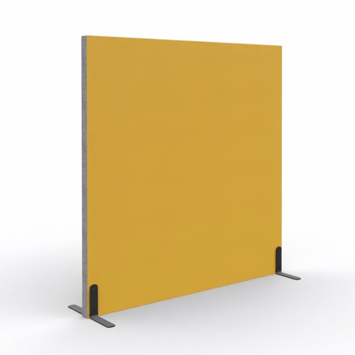 Ścianka podłogowa Softwork Ekran akustyczny tapicerowany 1300 x 1250 x 55 mm, bez podstawy, Tkanina Step / Step melange szary i ochra żółta