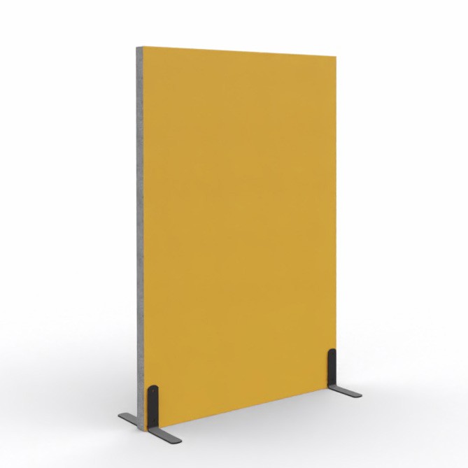 Ścianka podłogowa Softwork Ekran akustyczny tapicerowany 1300 x 850 x 55 mm, bez podstawy, Tkanina Step / Step melange szary i ochra żółta