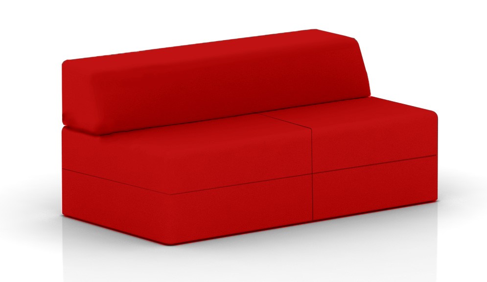 Kanapa z oparciem ukośnym 1600x800mm z serii Softwork kolor czerwona szminka