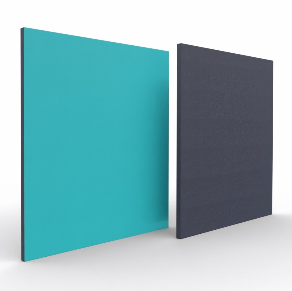 Ścianka podłogowa Softwork Ekran akustyczny tapicerowany 1800 x 1650 x 55 mm, bez podstawy, Tkanina Step / Step melange granatowy i laguna