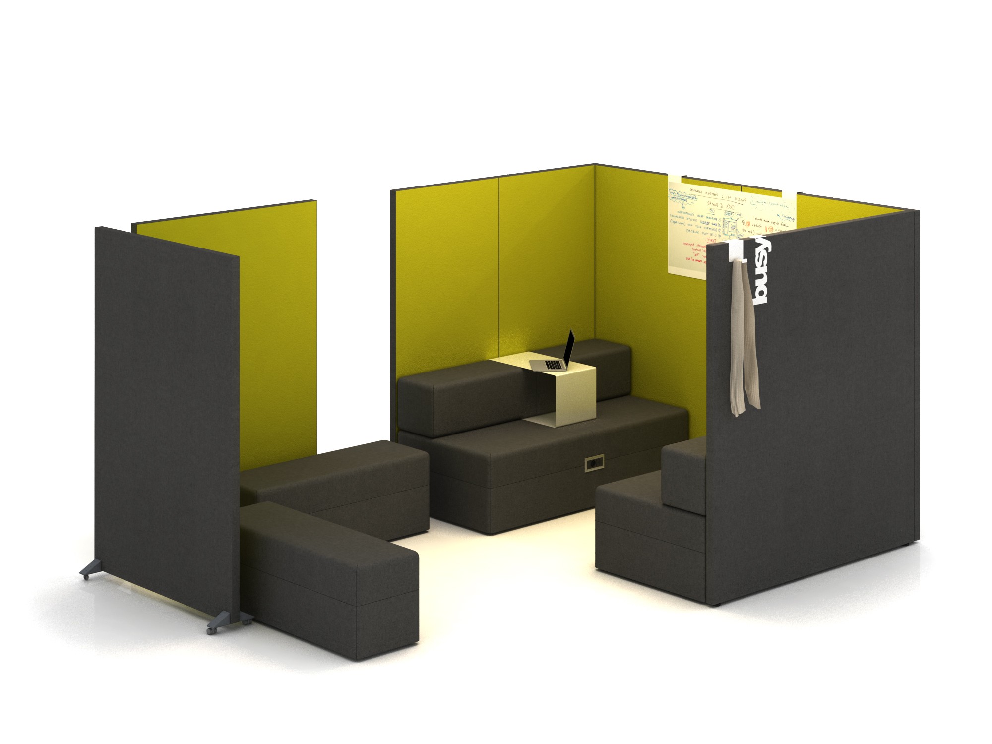 Główna galeria - Ścianka podłogowa Softwork Ekran akustyczny tapicerowany 1800 x 450 x 55 mm, bez podstawy, Tkanina Step czerwona szminka i śliwka (5)