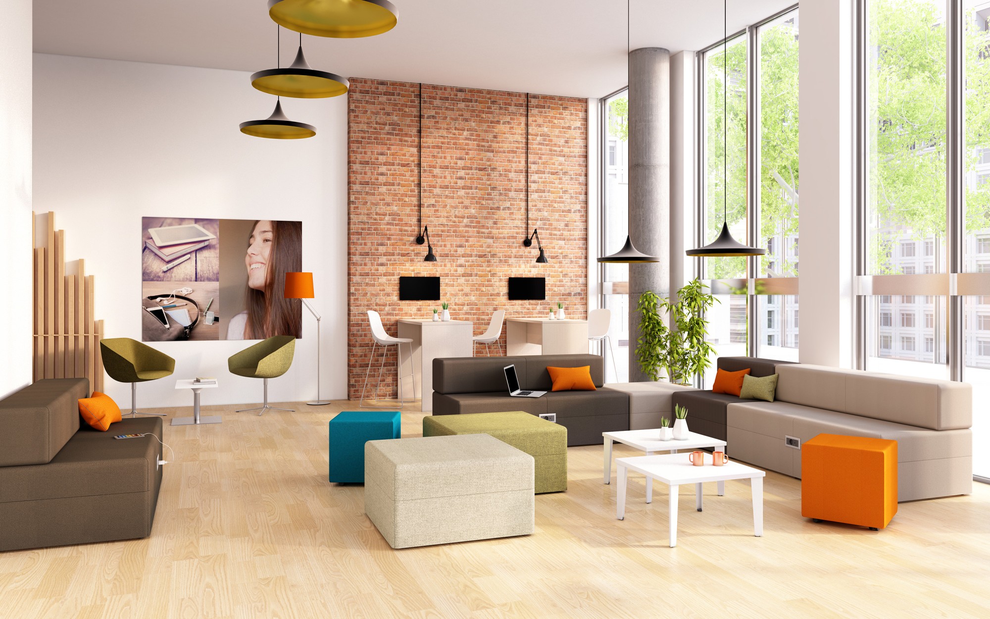 Główna galeria - Ścianka podłogowa Softwork Ekran akustyczny tapicerowany 1800 x 450 x 55 mm, bez podstawy, Tkanina Step czerwona szminka i śliwka (8)