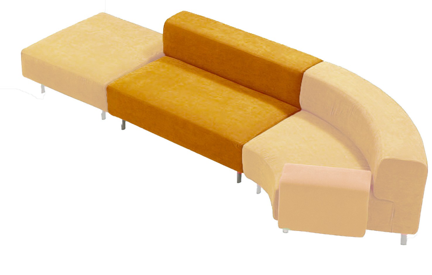 Sofa kanapa modułowa Millecento - moduł prosty z oparciem 150