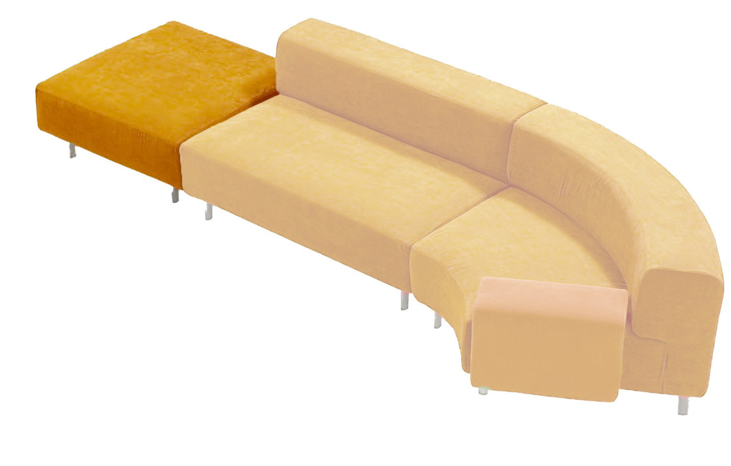 Główna galeria - Sofa kanapa modułowa Millecento - moduł prosty bez oparcia 130 (2)