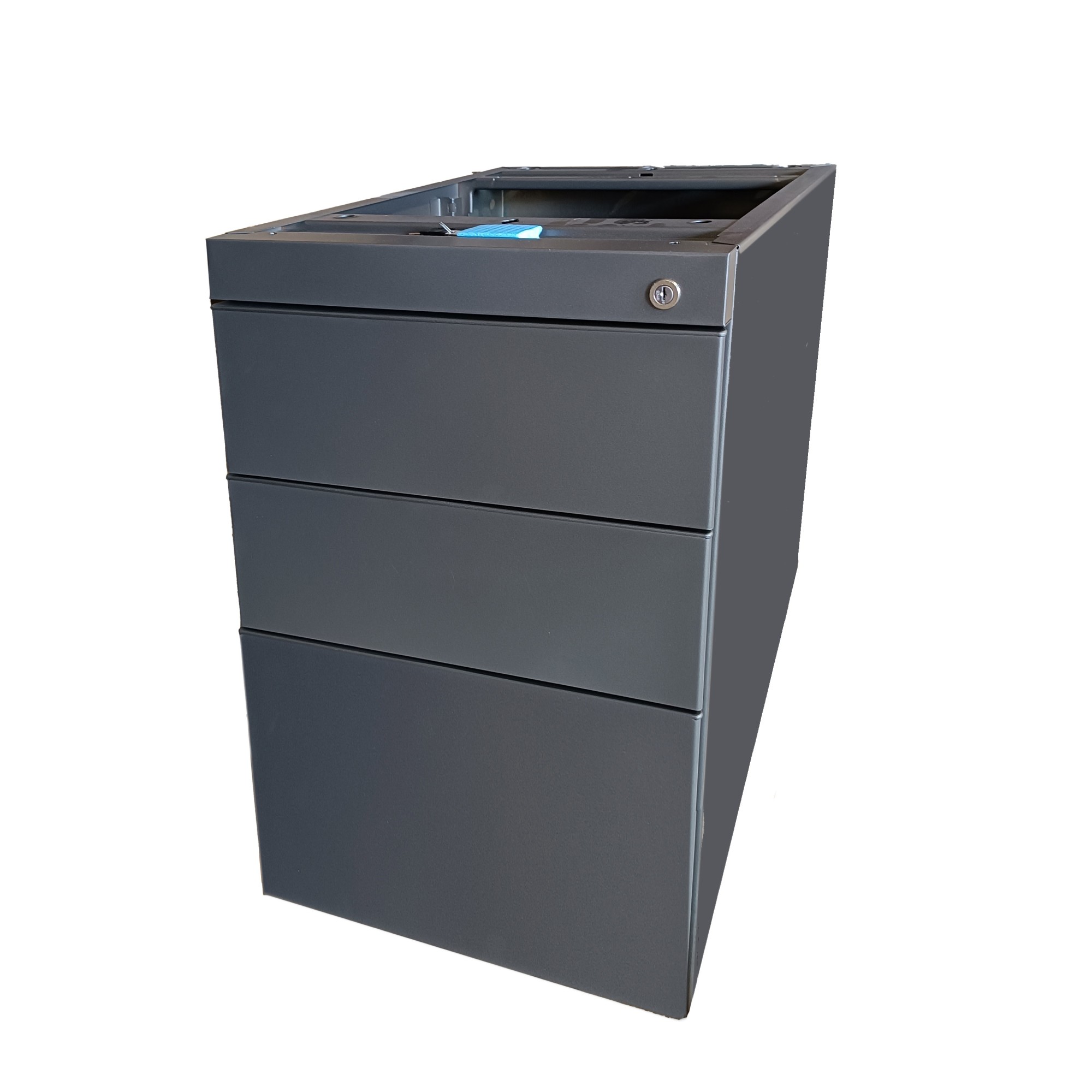 Kontenerek biurowy stacjonarny duży metalowy Klea 336 ciemnoszary