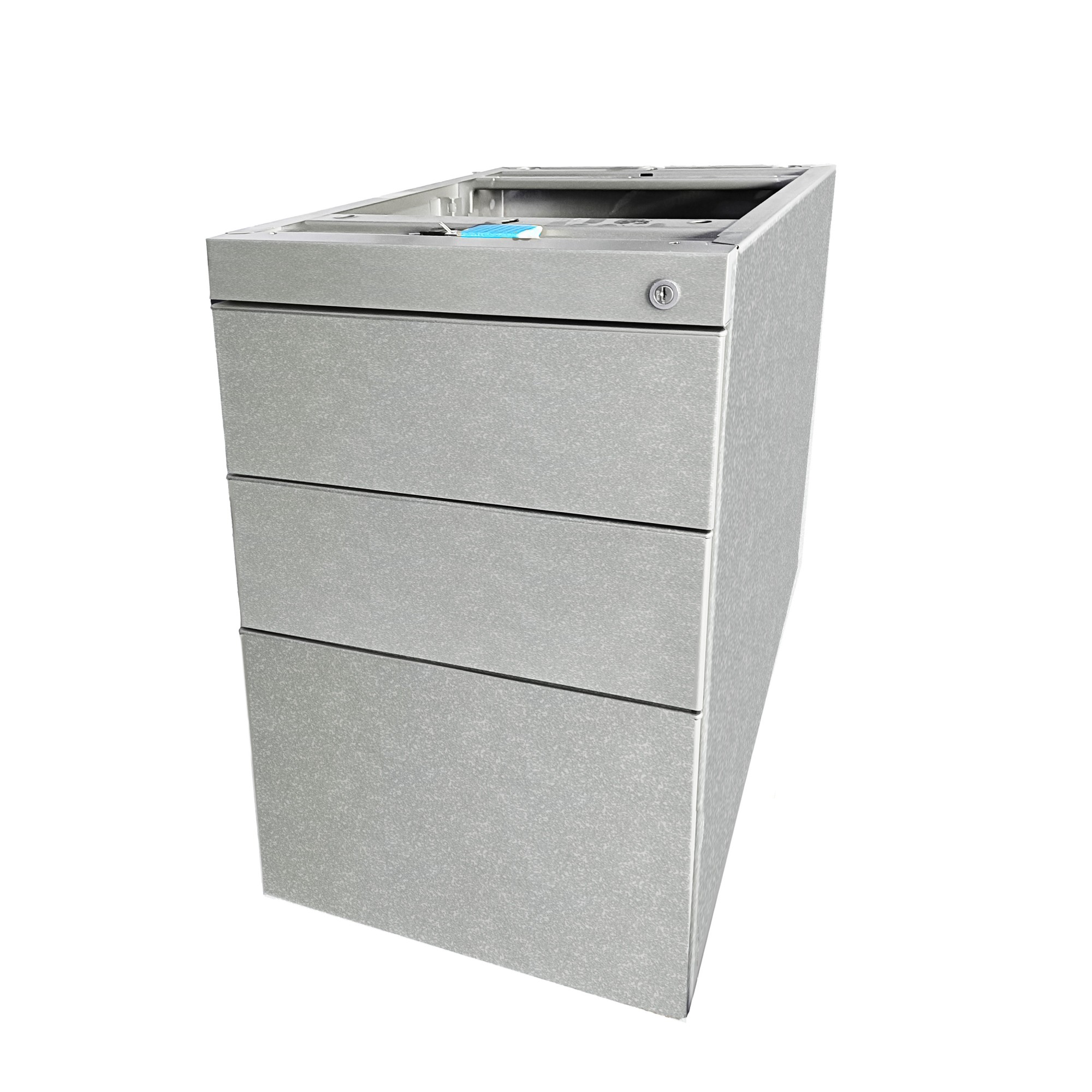 Kontenerek biurowy stacjonarny duży metalowy Klea 336 szary z brokatem