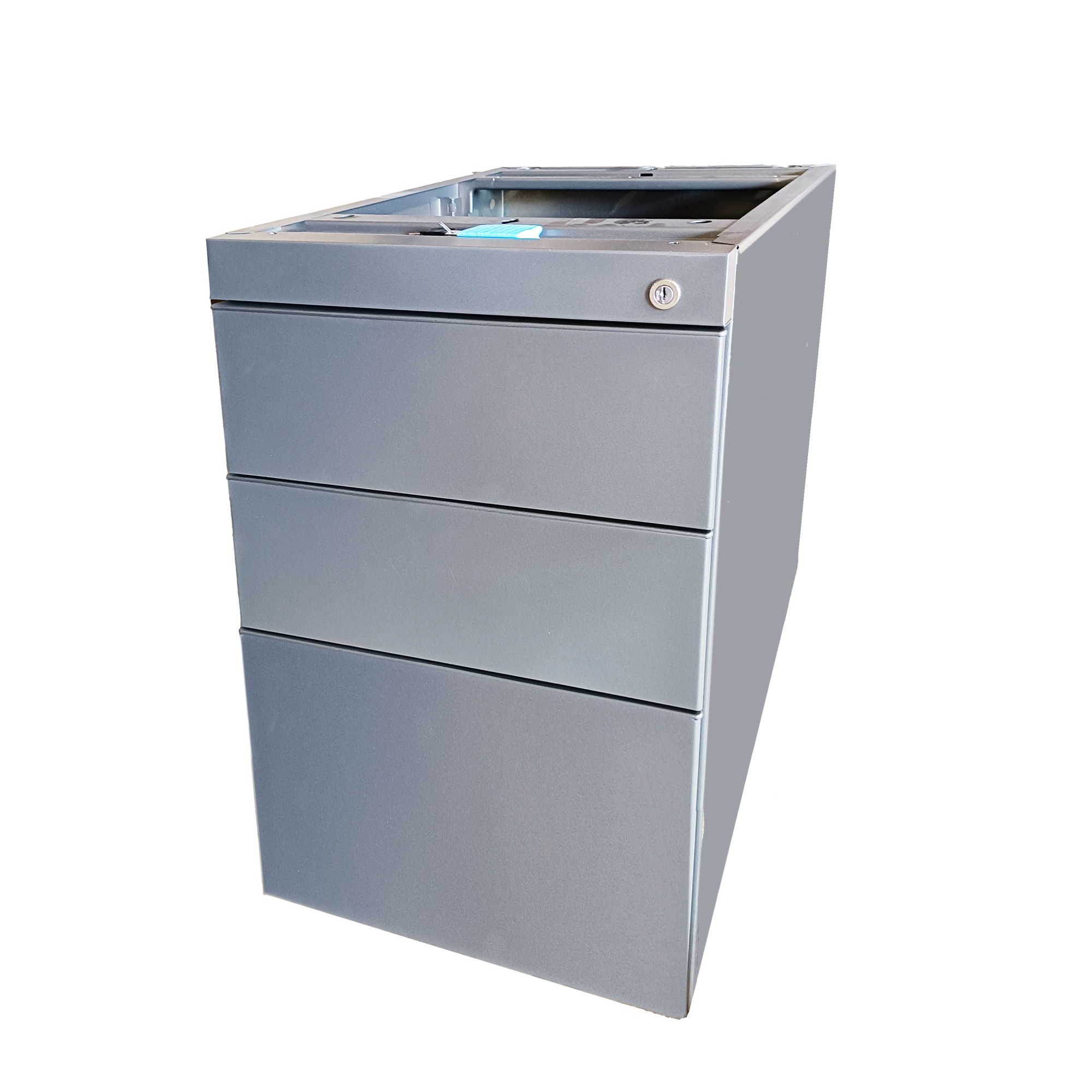 Kontenerek biurowy stacjonarny duży metalowy Klea 336 srebrny