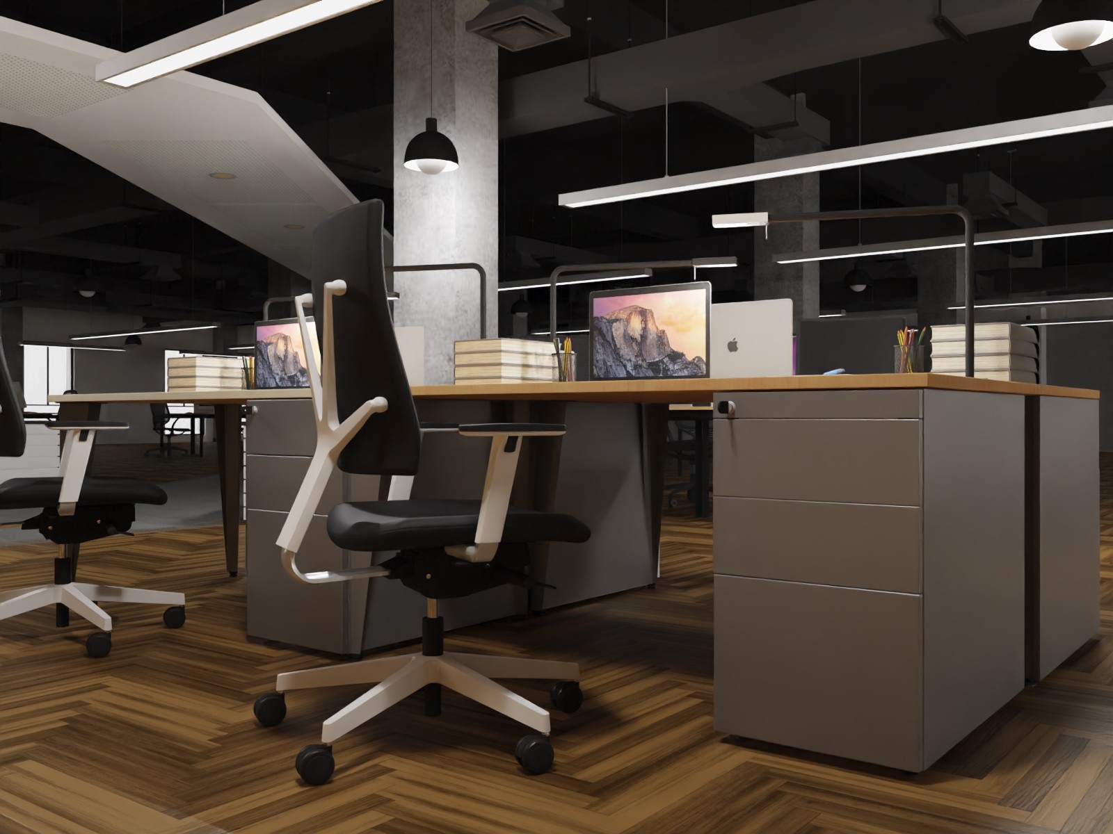 Główna galeria - Kontenerek biurowy stacjonarny duży metalowy Klea 66 srebrny (4)