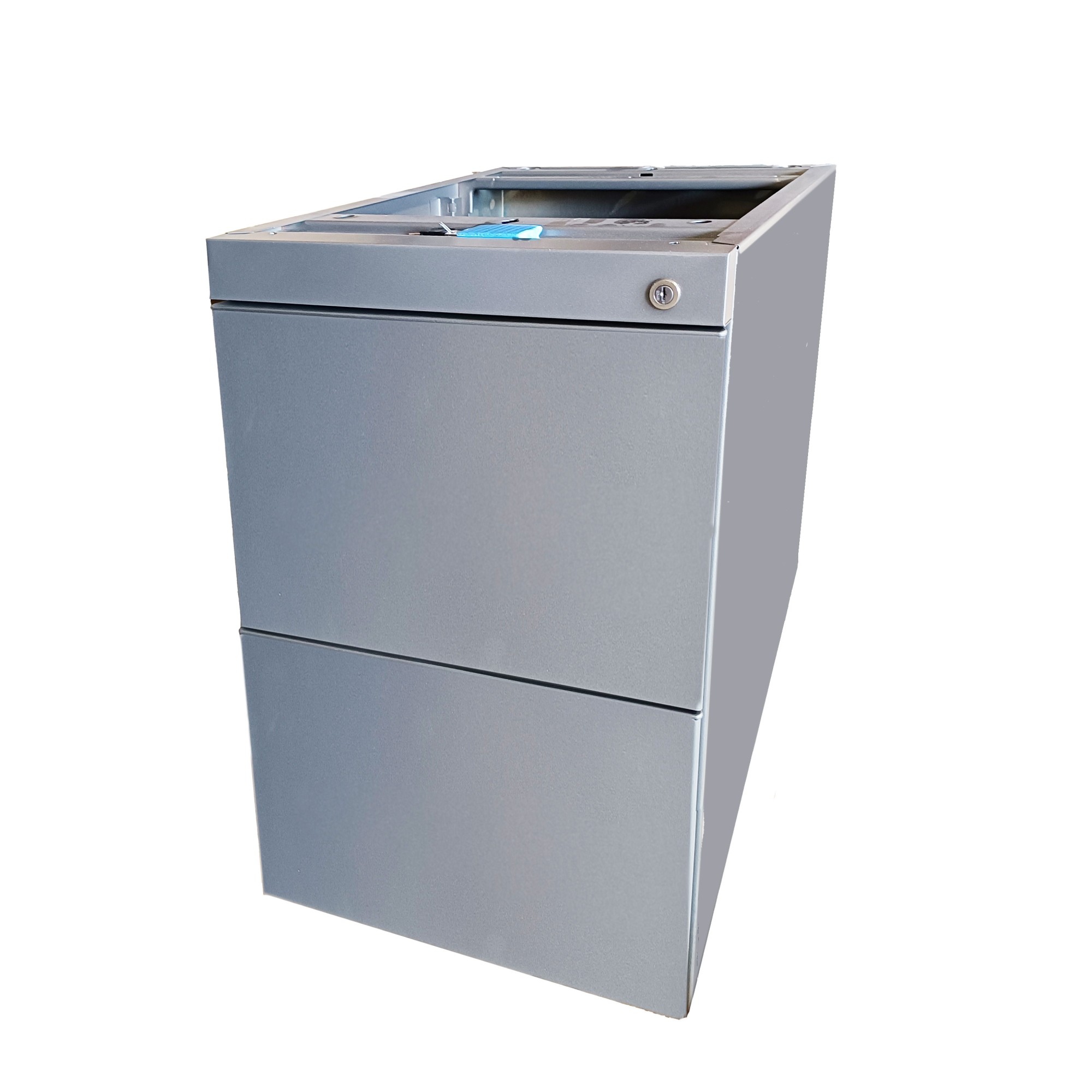 Kontenerek biurowy stacjonarny duży metalowy Klea 66 srebrny