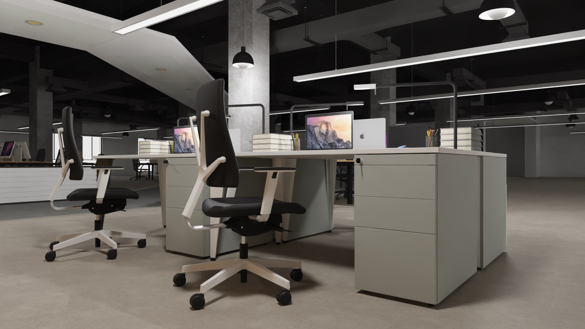 Główna galeria - Kontenerek biurowy stacjonarny duży metalowy Klea 336 szary (5)