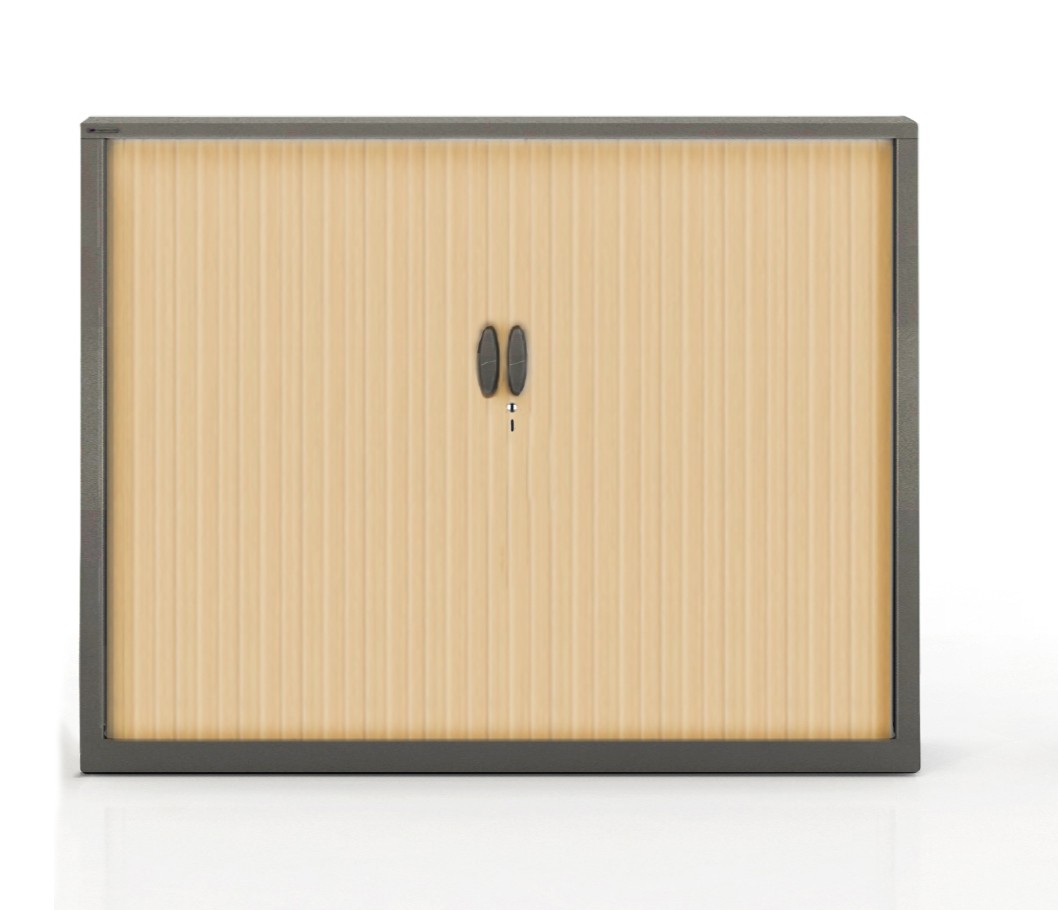 Szafa metalowa żaluzjowa Ecozen 1020x1000 mm - Kolor Ciemnoszary + Klon jasny