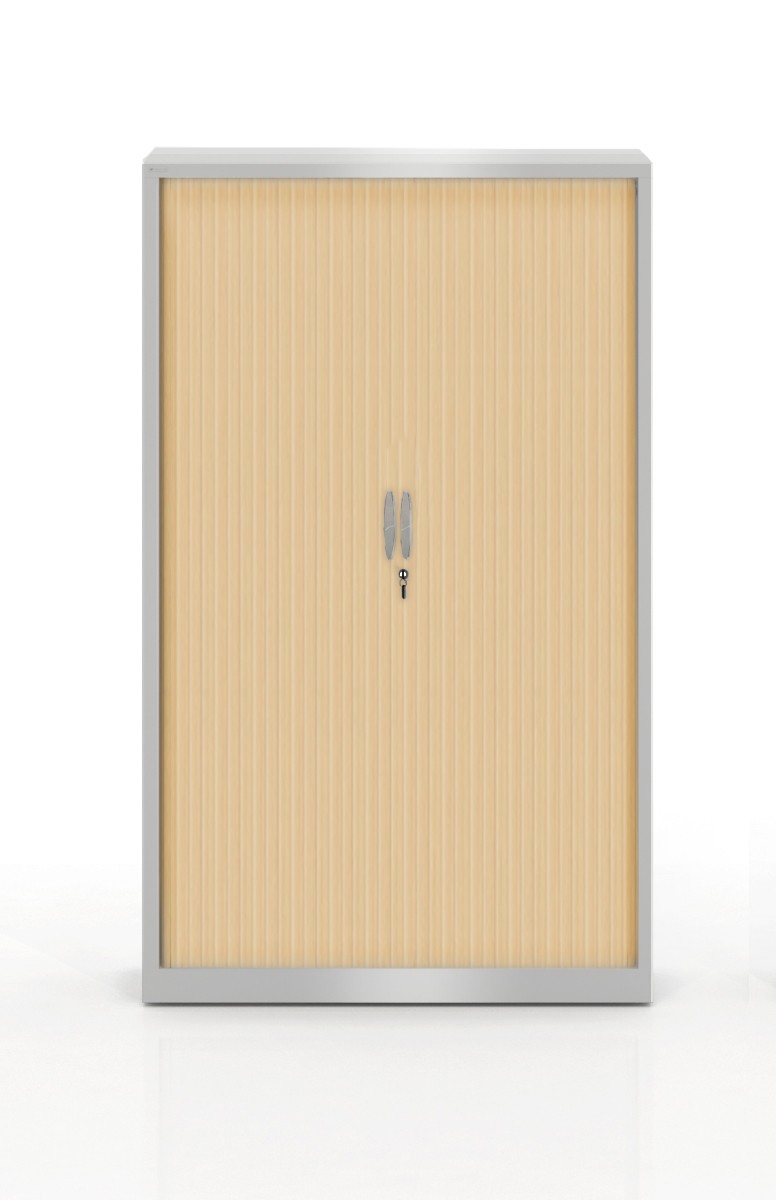 Szafa metalowa żaluzjowa firmy Majencia-Nowy Styl Filea 1980x1200 mm - Kolor Srebrny + Klon jasny