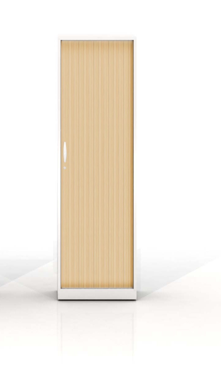 Szafa metalowa żaluzjowa firmy Majencia-Nowy Styl Filea 1980x600 mm - Kolor Biały + Klon jasny