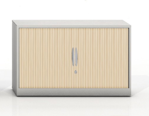 Szafa metalowa żaluzjowa Filea 740x800 mm - Kolor Szary + Dąb