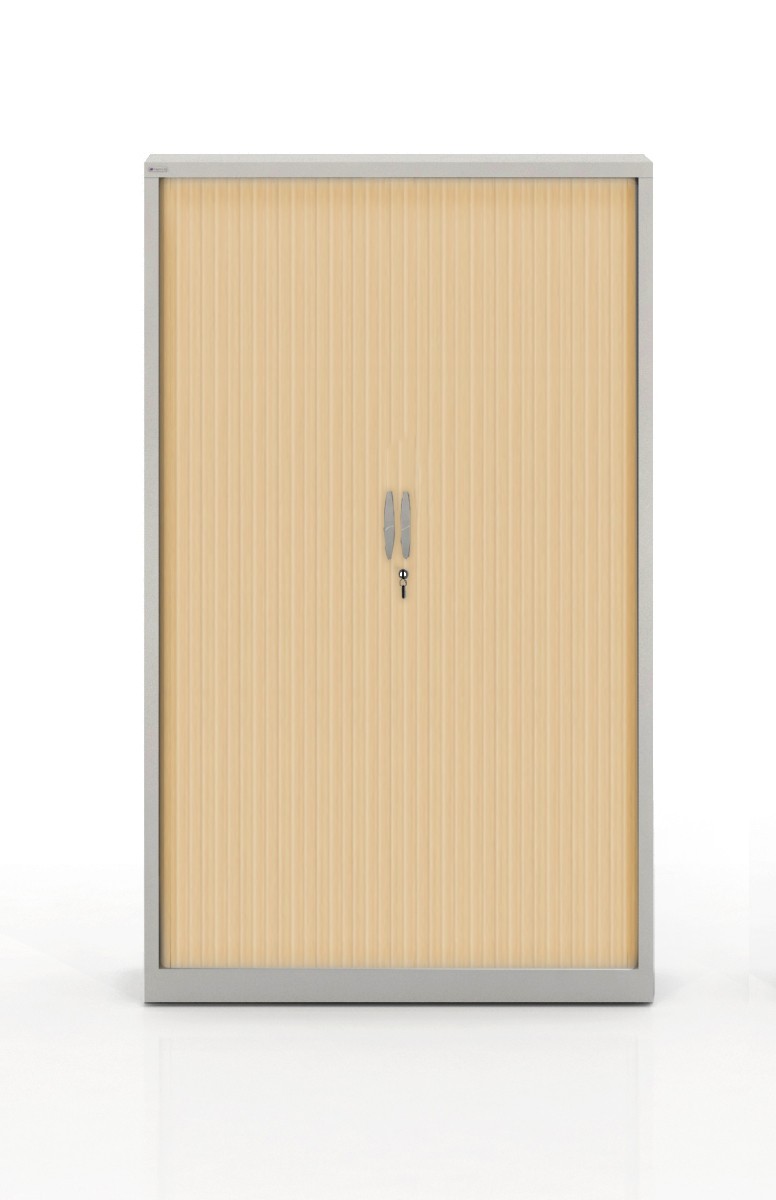 Szafa metalowa żaluzjowa firmy Majencia-Nowy Styl Filea 1980x1200 mm - Kolor Szary + Klon jasny