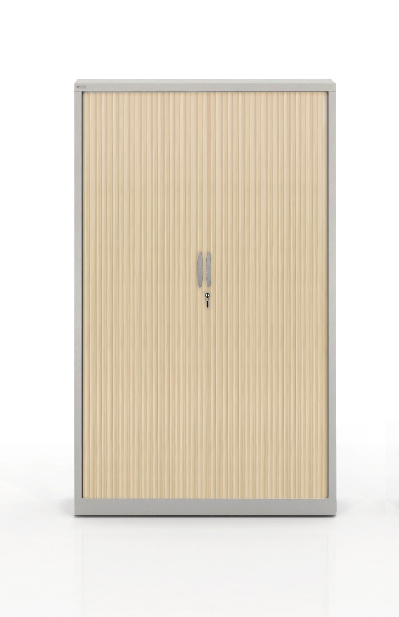 Szafa metalowa żaluzjowa firmy Majencia-Nowy Styl Filea 1980x1200 mm - Kolor Szary + Dąb