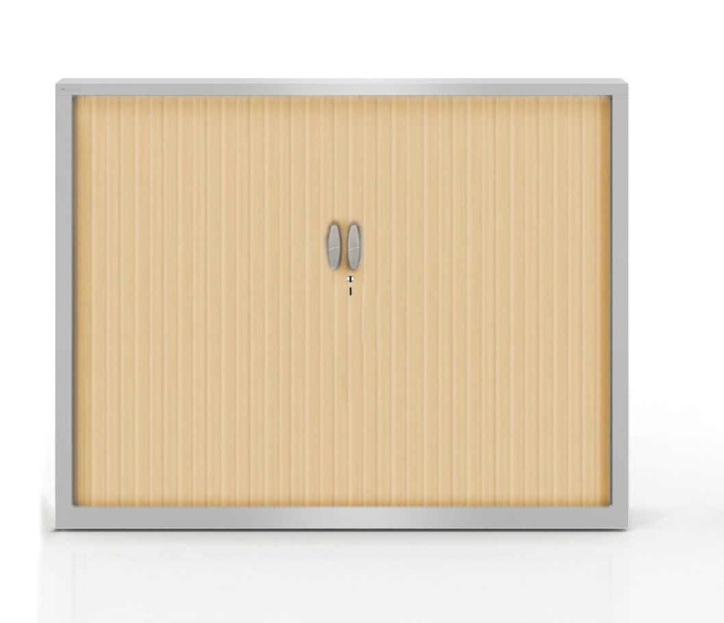 Szafa metalowa żaluzjowa firmy Majencia-Nowy Styl Filea 1020x1000 mm - Kolor Srebrny + Klon jasny