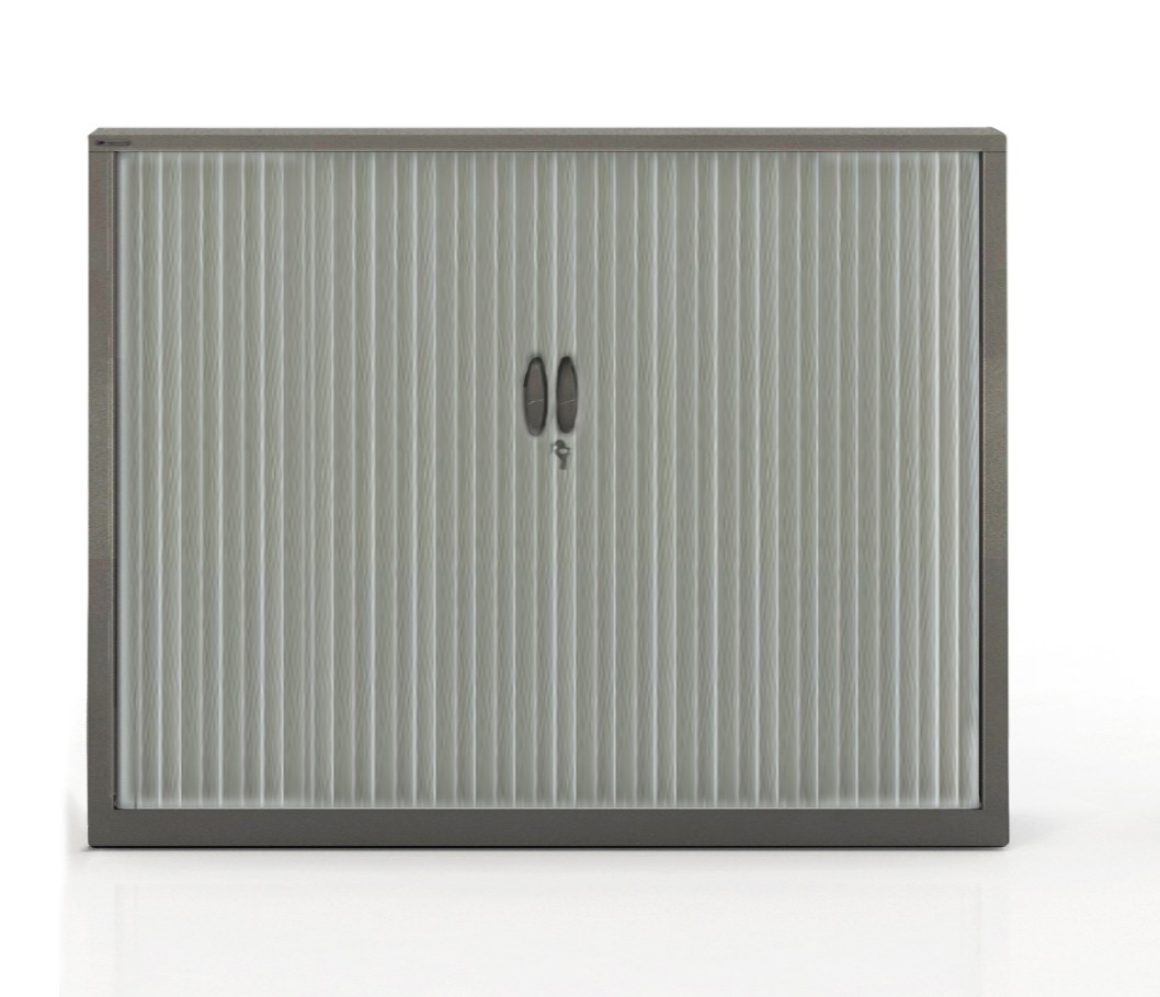 Szafa metalowa żaluzjowa firmy Majencia-Nowy Styl Filea 1020x1000 mm - Kolor Ciemnoszary + Aluminium