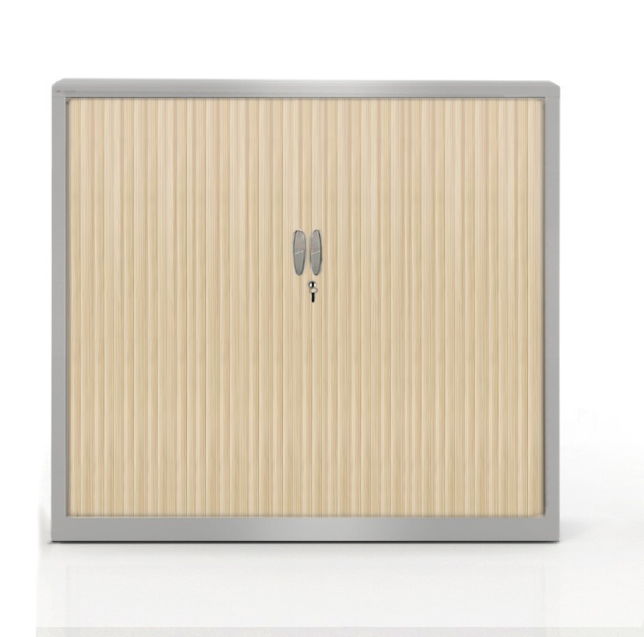 Szafa metalowa żaluzjowa firmy Majencia-Nowy Styl Filea 1020x800 mm - Kolor Srebrny + Dąb