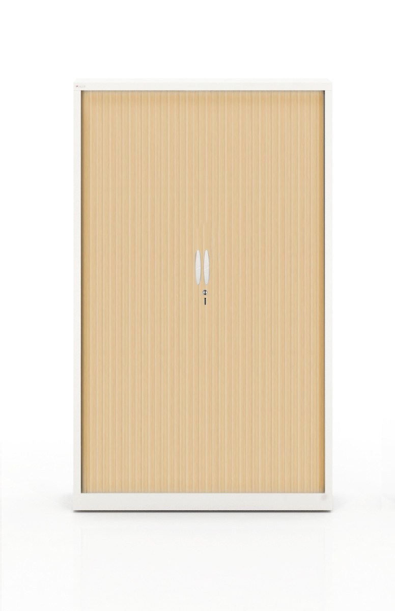 Szafa metalowa żaluzjowa firmy Majencia-Nowy Styl Ecozen 1980x1200 mm - Kolor Biały + Klon jasny