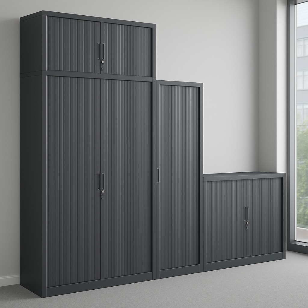 Główna galeria - Szafa - nadstawka -  metalowa żaluzjowa firmy Majencia-Nowy Styl Basycs 500x1200 mm - Kolor Ciemnoszary (4)