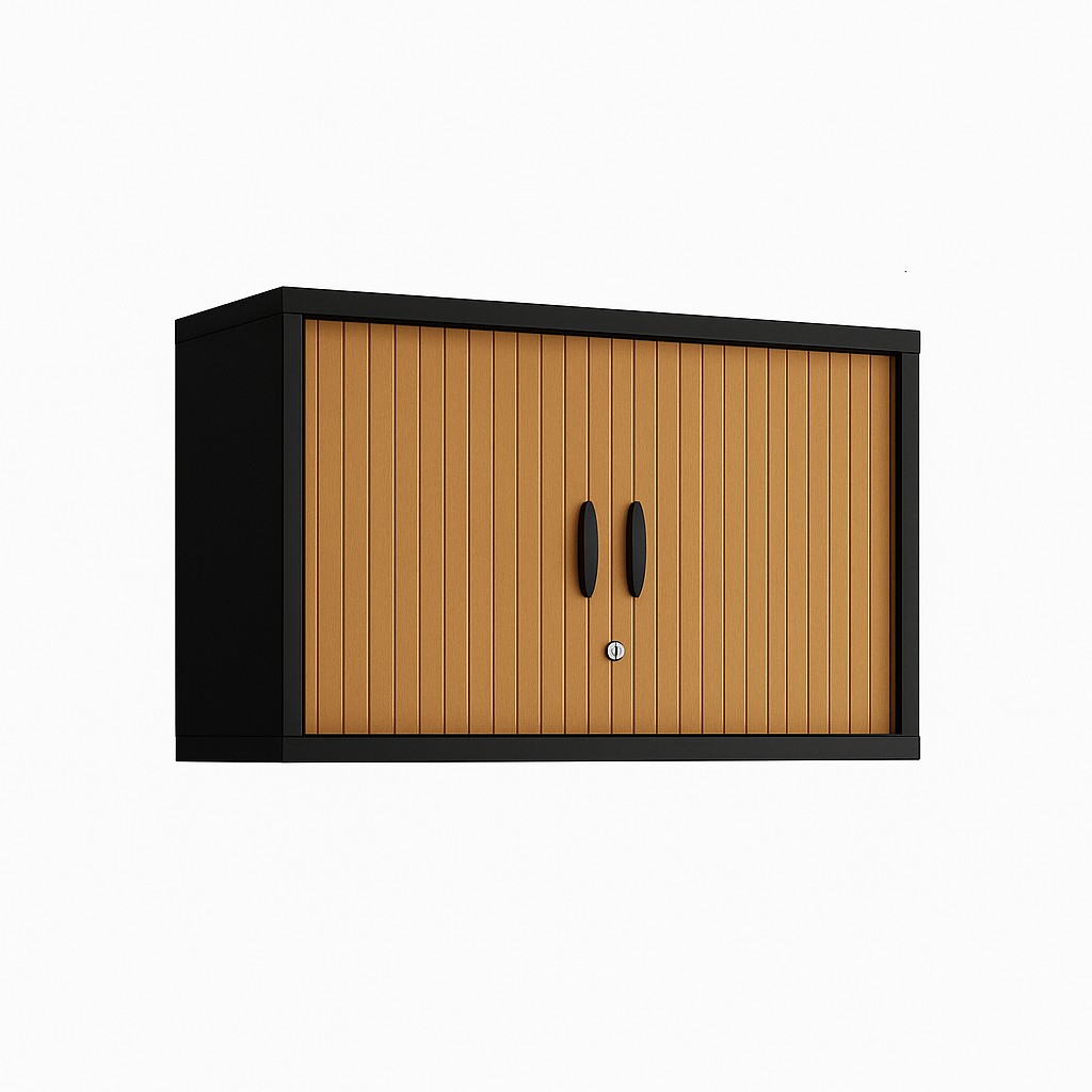 Szafa - nadstawka -  metalowa żaluzjowa firmy Majencia-Nowy Styl Filea 500x1200 mm - Kolor Czarny + Grusza