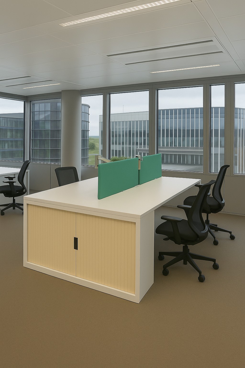 Główna galeria - Szafa metalowa żaluzjowa firmy Majencia-Nowy Styl Filea 714 x 800 mm - Kolor Biały mat + Dąb naturalny (8)