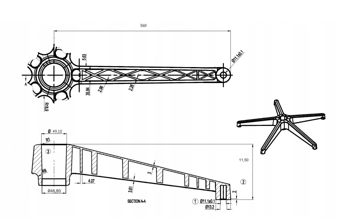 Główna galeria - Podstawa Krzesła Obrotowego (1)