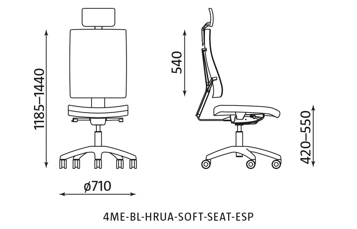 Główna galeria - Krzesło obrotowe, biurowe 4ME-BL-HRUA-SOFT-SEAT-ESP (7)