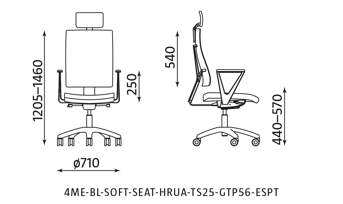 Główna galeria - Krzesło obrotowe, biurowe 4ME-BL-HRUA-SOFT-SEAT-ESP (8)