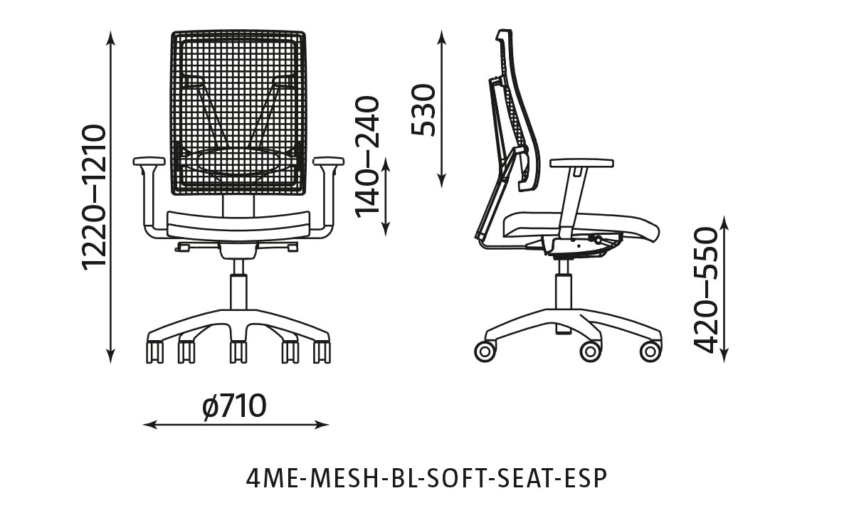 Główna galeria - Krzesło biurowe, obrotowe 4ME-MESH-BL-SOFT-SEAT-ESP (2)