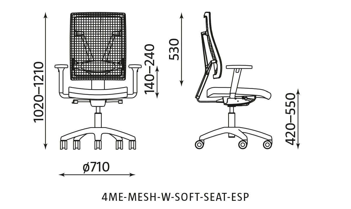 Główna galeria - Krzesło biurowe, obrotowe 4ME-MESH-W-SOFT-SEAT-ESP (2)