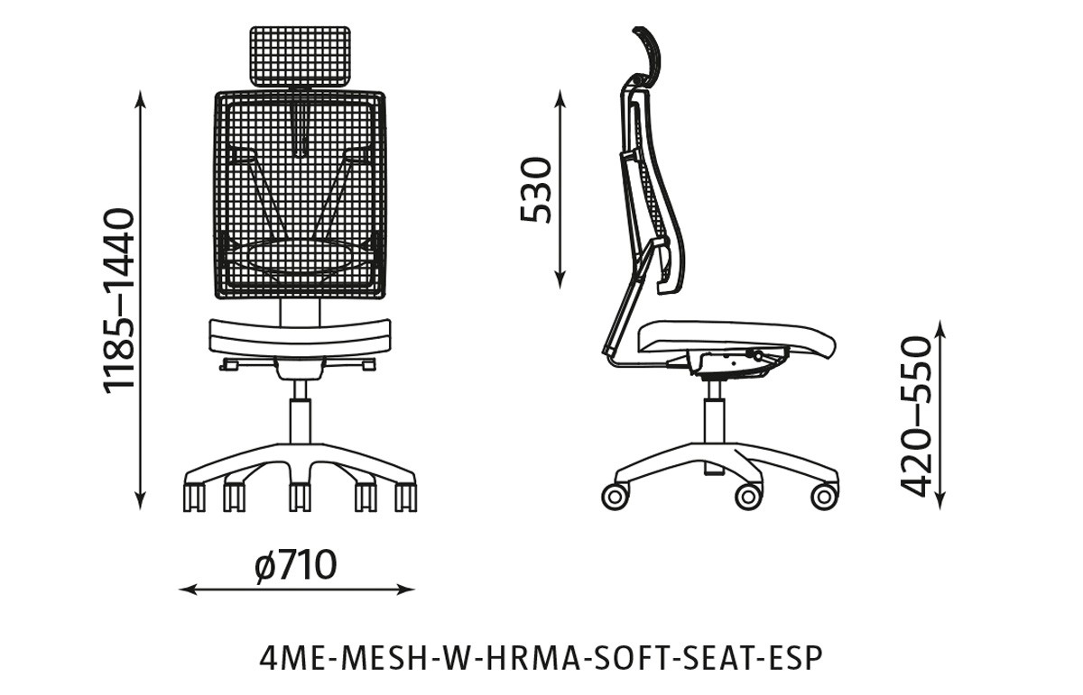 Główna galeria - Krzesło biurowe, obrotowe 4ME-MESH-W-HRMA-SOFT-SEAT-ESP (3)