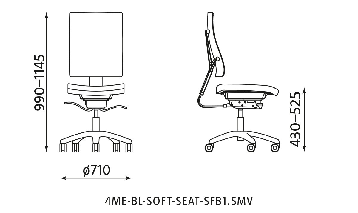 Główna galeria - Krzesło biurowe, obrotowe 4ME-BL-SOFT-SEAT-SFB1 (11)