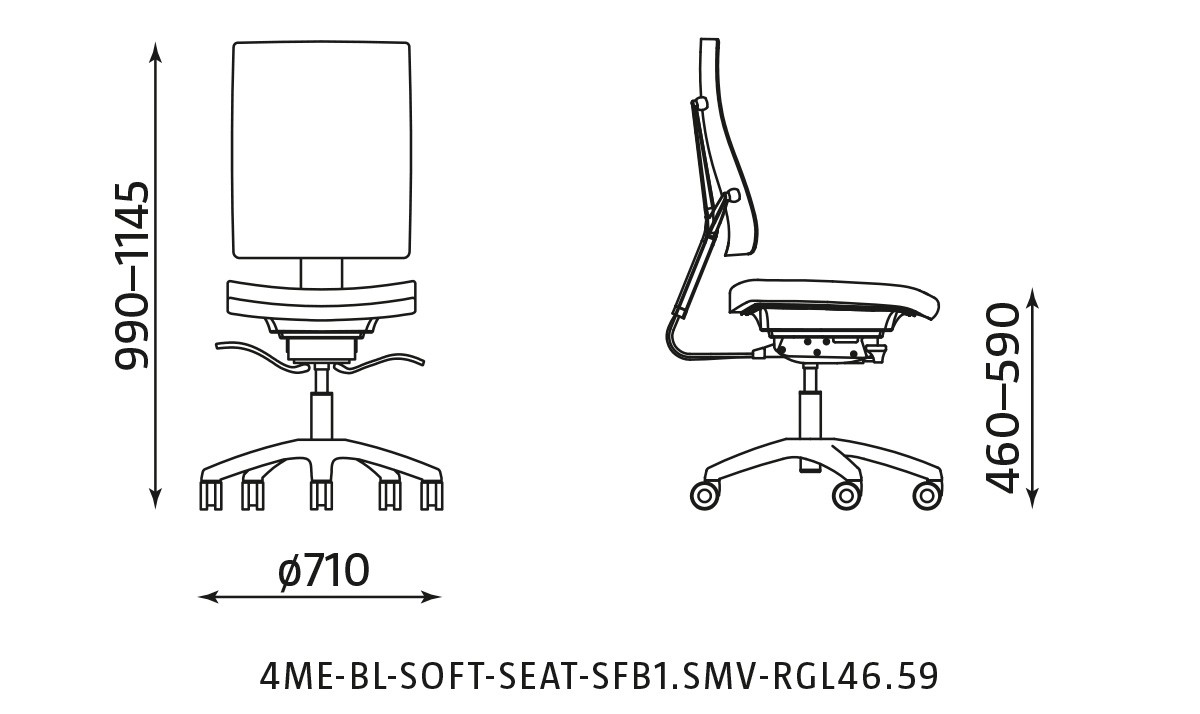 Główna galeria - Krzesło biurowe, obrotowe 4ME-BL-SOFT-SEAT-SFB1 (12)