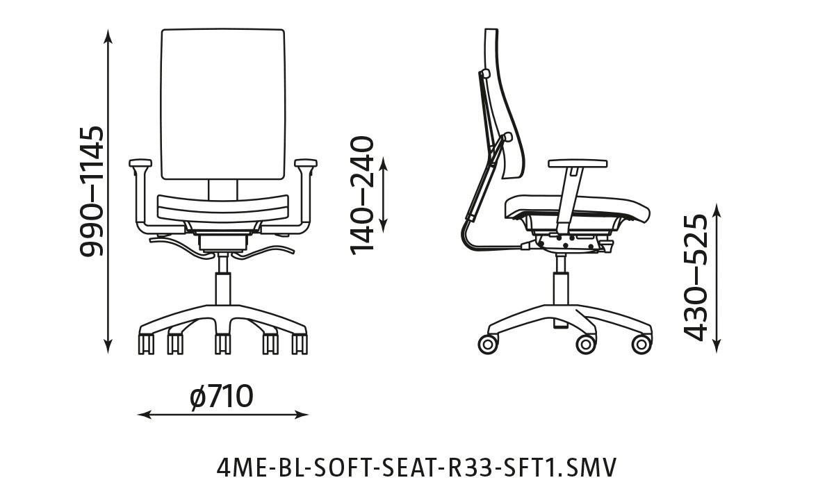 Główna galeria - Krzesło biurowe, obrotowe 4ME-BL-SOFT-SEAT-SFB1 (13)